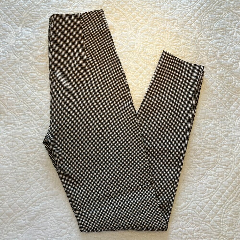 Dynamite Stretch Gingham Plaid Legging Pants with Side Zipper